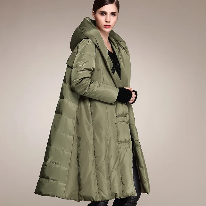 Winter warm down jacket hooded female long over-knee length thick loose down coat hooded large women's down jacket 678
Winter warm down jacket hooded female long over-knee length thick loose down coat hooded large women's down jacket 678