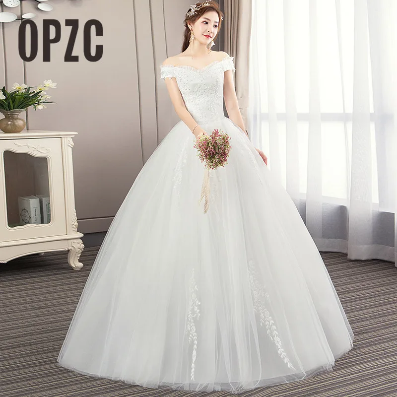 2020 New Arrival Appliques Sequined off the shoulder Wedding Dress Sweetheart Lace Up Ball Gown Princess Vintage Bride Dress
2020 New Arrival Appliques Sequined off the shoulder Wedding Dress Sweetheart Lace Up Ball Gown Princess Vintage Bride Dress