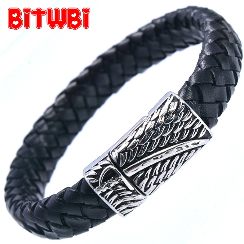 Knife pattern Stainless Steel leather Magnet Bracele jewelry Bangles 15*30mm Black Cowhide Rope Charm Bracelet for Women
Knife pattern Stainless Steel leather Magnet Bracele jewelry Bangles 15*30mm Black Cowhide Rope Charm Bracelet for Women