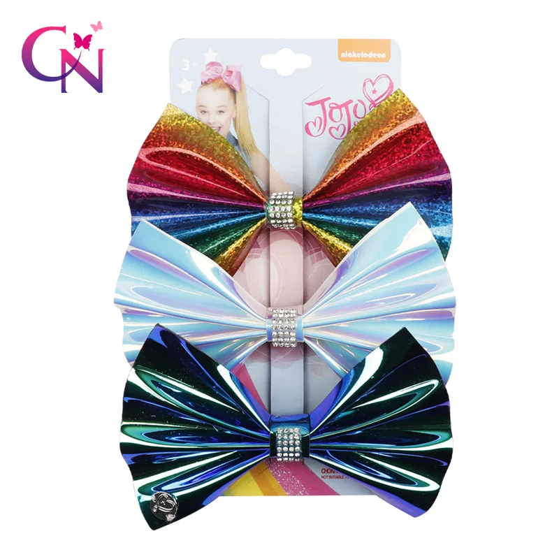3Pcs/Set 5.5" Rainbow Laser Leather Hair Bows With Hair Clips For Girls Kids Handmade Boutique Rhinestone Bow Hair Accessories
3Pcs/Set 5.5" Rainbow Laser Leather Hair Bows With Hair Clips For Girls Kids Handmade Boutique Rhinestone Bow Hair Accessories