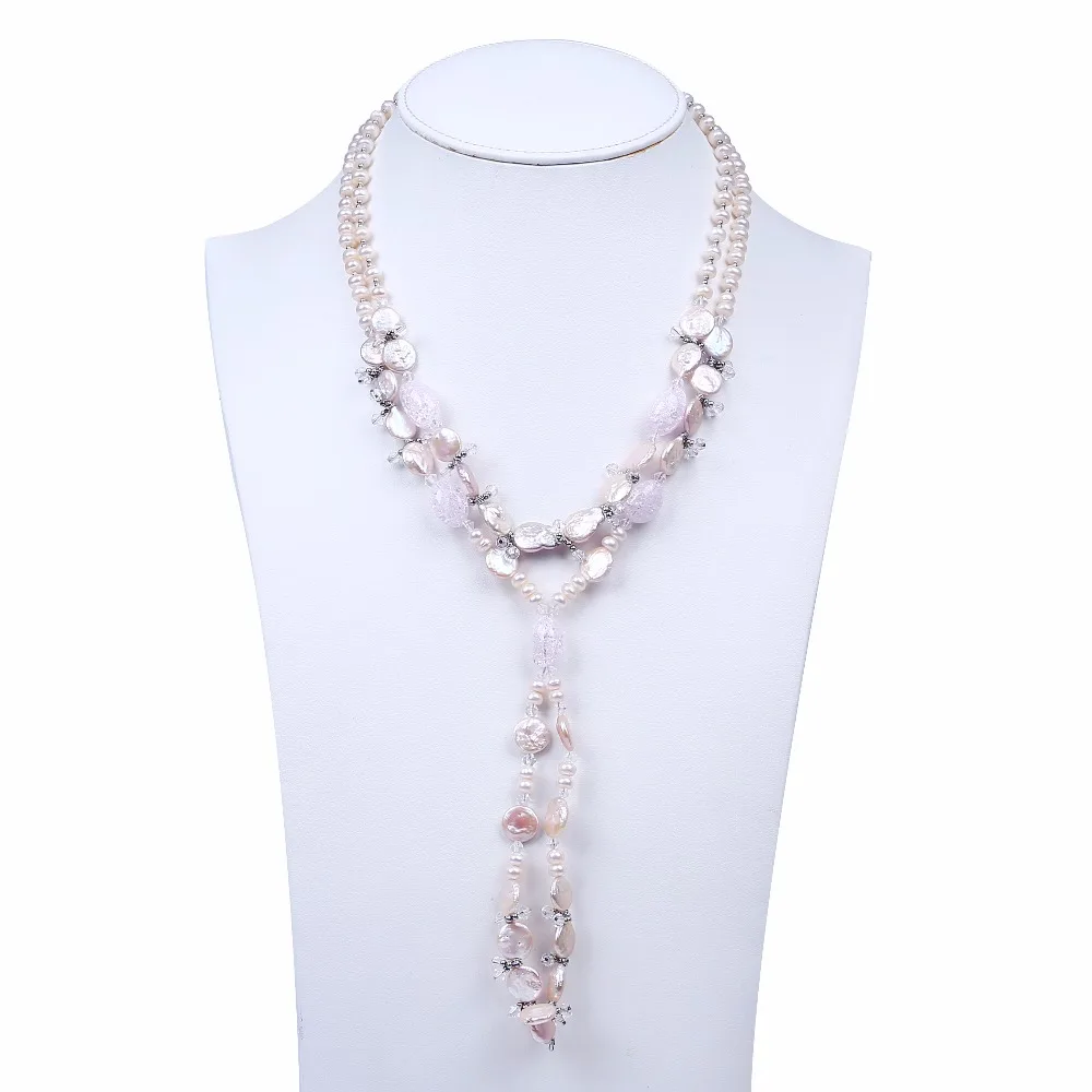 Pink flat button freshwater pearl necklaces jewelry with stone 2 layers long necklace for women necklace
Pink flat button freshwater pearl necklaces jewelry with stone 2 layers long necklace for women necklace