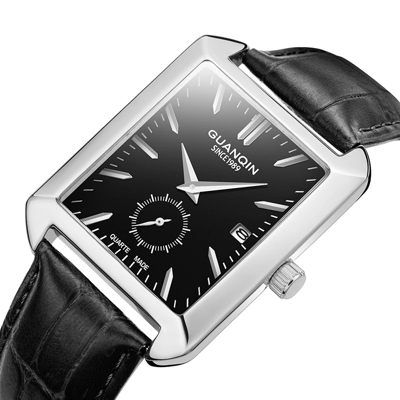 GUANQIN Fashion Mens watches top brand luxury Rectangle Quartz Watch Calendar Small second dial Leather band New Erkek kol saati
GUANQIN Fashion Mens watches top brand luxury Rectangle Quartz Watch Calendar Small second dial Leather band New Erkek kol saati