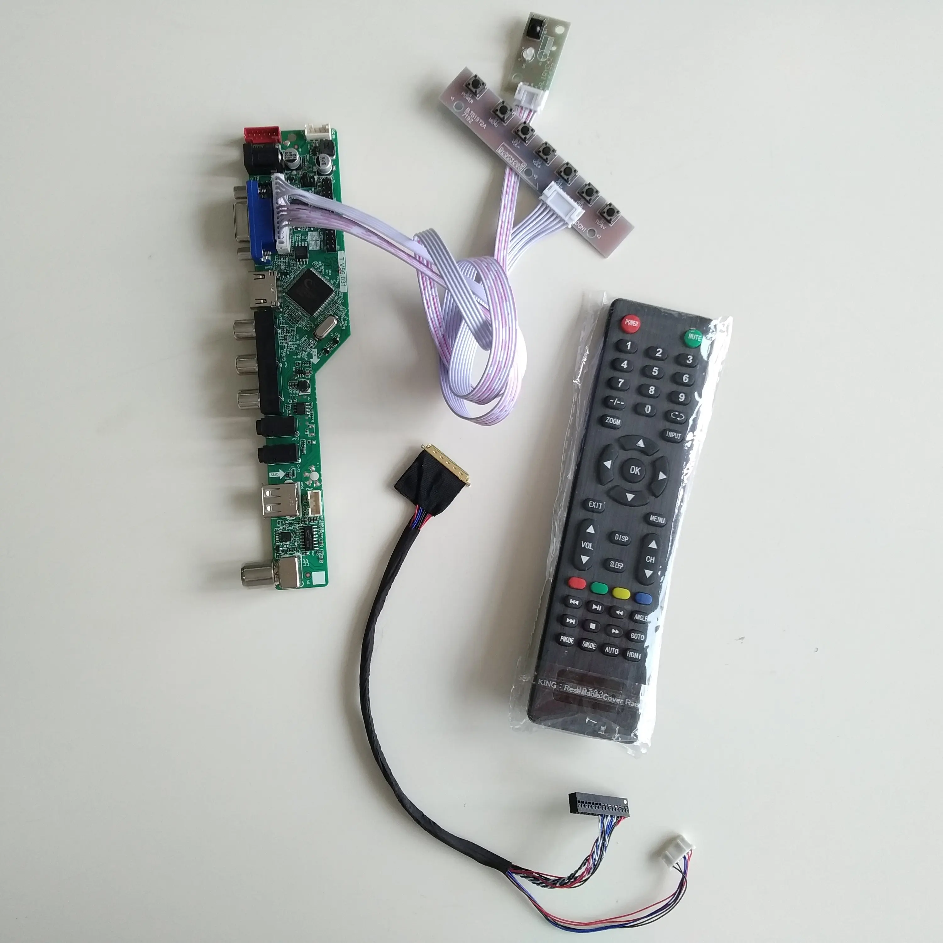 ТВ СВЕТОДИОДНЫЙ AV VGA RF материнская плата комплект DIY для B156XW02 V2 HWDA/B156XW02 V7 1366*768