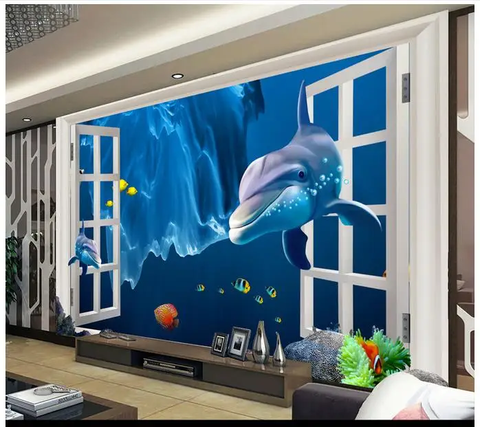 Custom photo wallpaper 3d murals wallpaper for walls 3 d 3D window out of the sea world dolphin TV background wall papers
Custom photo wallpaper 3d murals wallpaper for walls 3 d 3D window out of the sea world dolphin TV background wall papers
