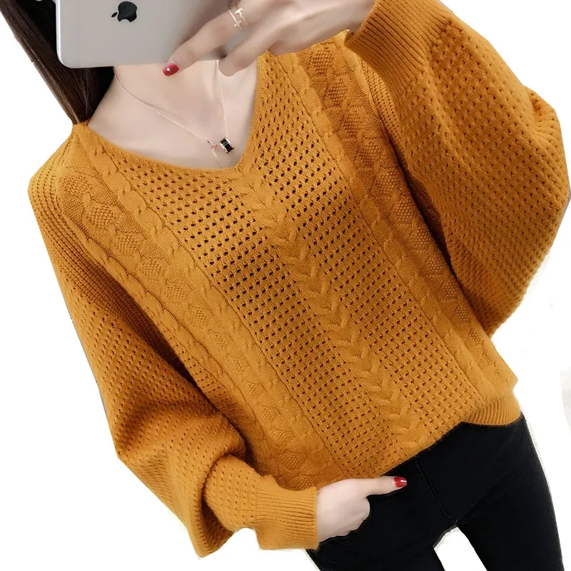 2019 Spring Autumn V-Neck Sweaters Women Batwing sleeve Solid Knit Sweater Casual Female Loose Sexy Pullovers Coat Plus size 3XL
2019 Spring Autumn V-Neck Sweaters Women Batwing sleeve Solid Knit Sweater Casual Female Loose Sexy Pullovers Coat Plus size 3XL