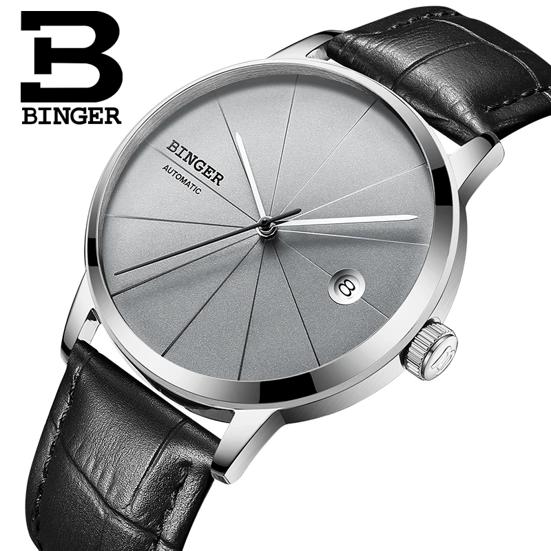 Designer Simple Businessmen Automatic Watches Self Winding Real Leather Strap Watch Calendar Waterproof Analog Wrist watch Grey
Designer Simple Businessmen Automatic Watches Self Winding Real Leather Strap Watch Calendar Waterproof Analog Wrist watch Grey