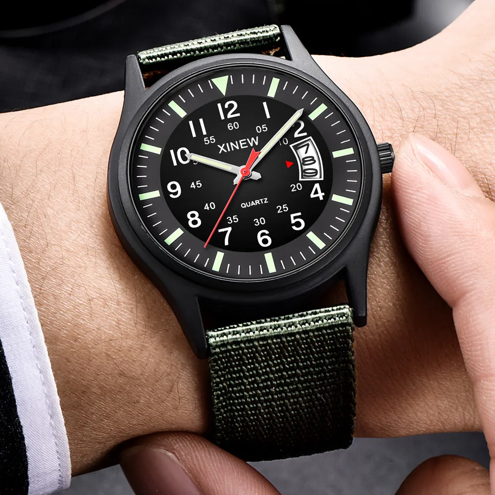 Top Brands Men Luminous Watches Military Mens Casual Nylon Strap Quartz Watch Black Dial Date Wrist Watch Gift Часы Мужские
Top Brands Men Luminous Watches Military Mens Casual Nylon Strap Quartz Watch Black Dial Date Wrist Watch Gift Часы Мужские
