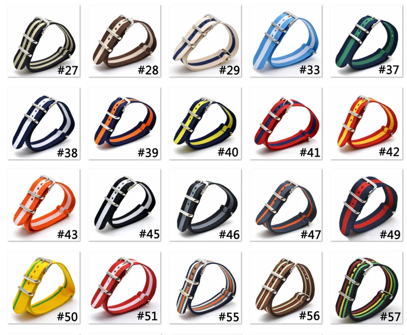 1PCS Watchband Nylon Nato Watch Strap 18 MM Band Waterproof Multicolor Colors In Stock | Наручные часы