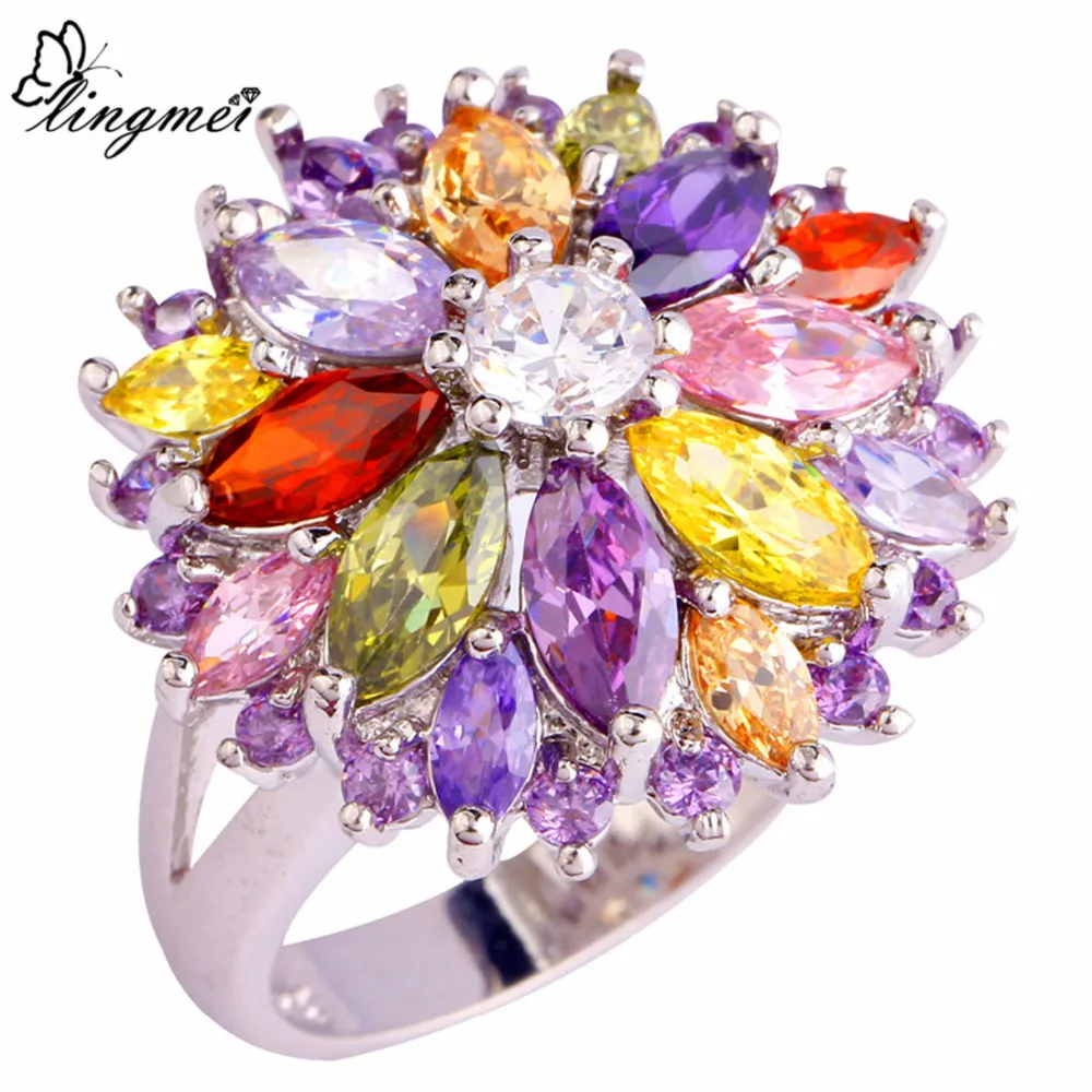 lingmei Wholesale Cluster Peridot Red Gold Purple Cubic Zircon Silver Color Ring Size 6-12 13 Women Jewelry Flower Design
lingmei Wholesale Cluster Peridot Red Gold Purple Cubic Zircon Silver Color Ring Size 6-12 13 Women Jewelry Flower Design