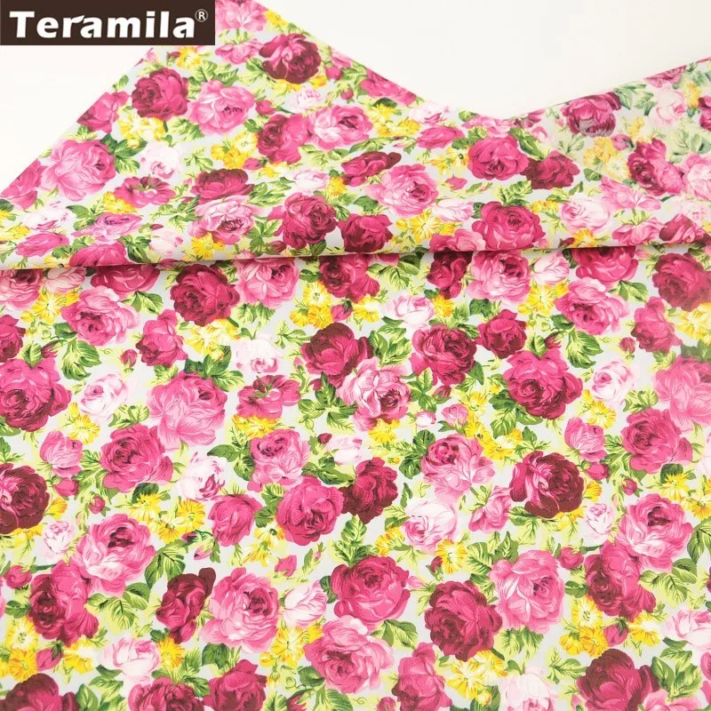 Teramila Cotton Poplin Fabric White Fat Quarter Meter Patchwork Printed Blooming Red Rose Patterns Textile Children's Cloth
Teramila Cotton Poplin Fabric White Fat Quarter Meter Patchwork Printed Blooming Red Rose Patterns Textile Children's Cloth