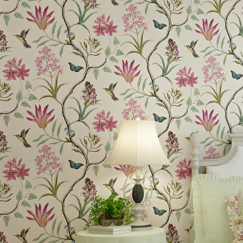 Beibehang American style bedroom wallpaper modern retro pink flower wallpaper blue tropical butterfly bird wallpaper-roll-size
Beibehang American style bedroom wallpaper modern retro pink flower wallpaper blue tropical butterfly bird wallpaper-roll-size