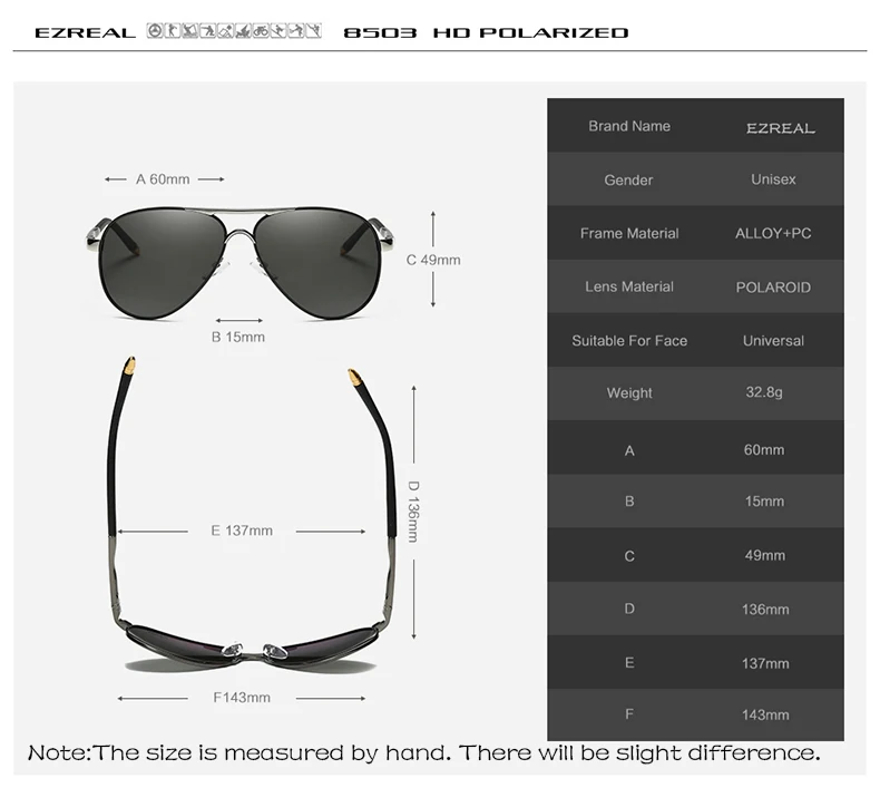 EZREAL 2017 HIGH Quality HD Women Sunglasses Polarized Sun Glasses for Men Colorful Mirror Lenses Brand Box With Free shipping
EZREAL 2017 HIGH Quality HD Women Sunglasses Polarized Sun Glasses for Men Colorful Mirror Lenses Brand Box With Free shipping