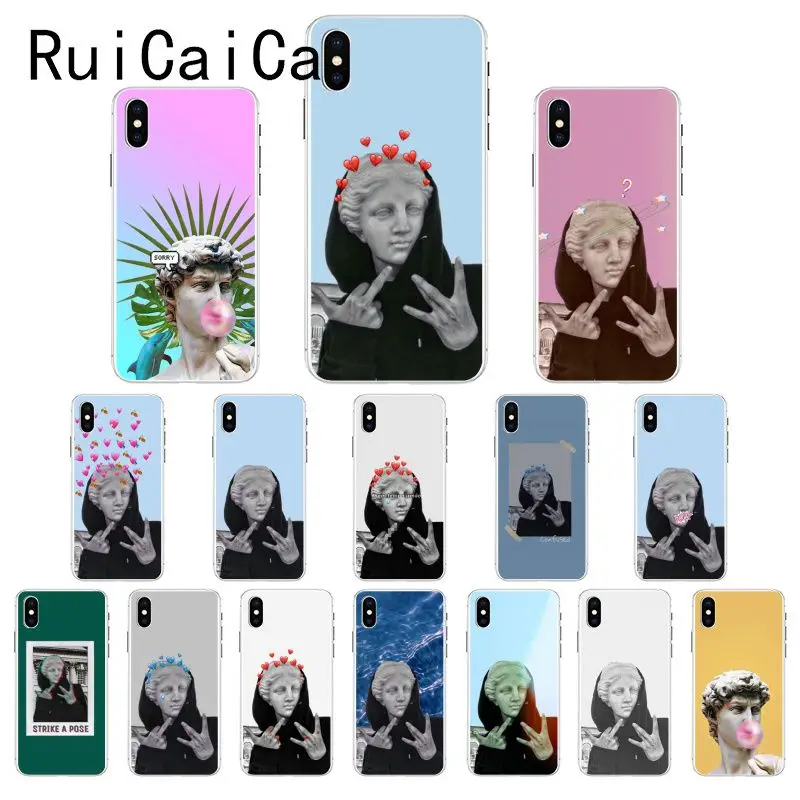 Ruicaica Альтернативная статуя Искусство Давид Мягкий Силиконовый ТПУ чехол для