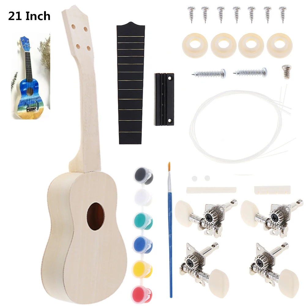 21 Inch Basswood Ukulele DIY Kit Soprano Hawaii Guitar Handwork Painting for Parents-child Campaign
21 Inch Basswood Ukulele DIY Kit Soprano Hawaii Guitar Handwork Painting for Parents-child Campaign