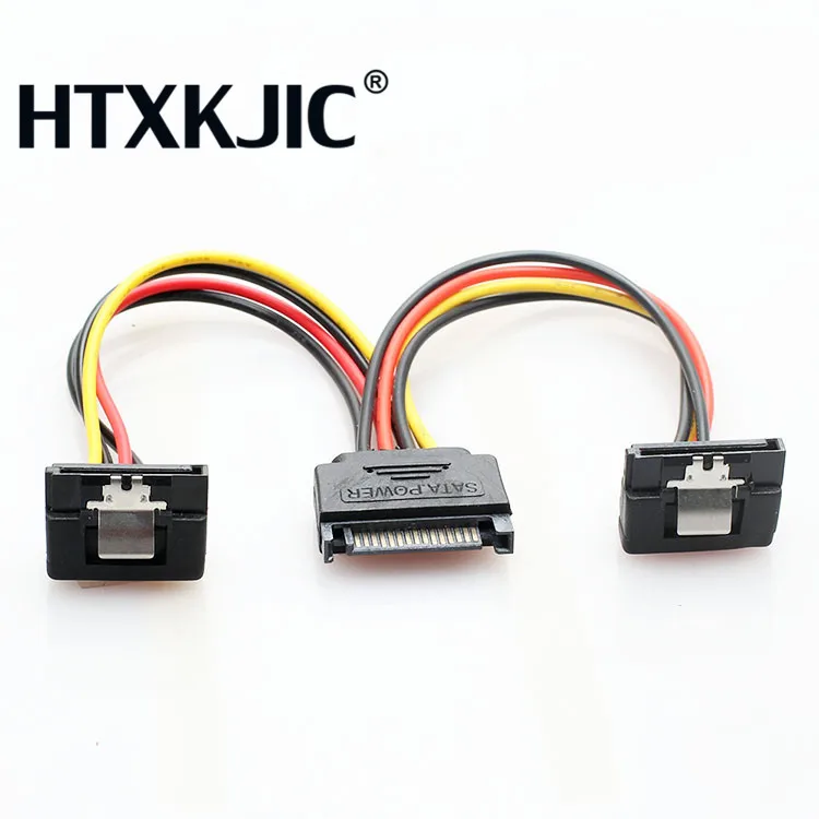 Serial ATA SATA 15 Pin Male to 2 Splitter Female 90 градусов Кабель адаптер питания 10 шт.|Компьютерные