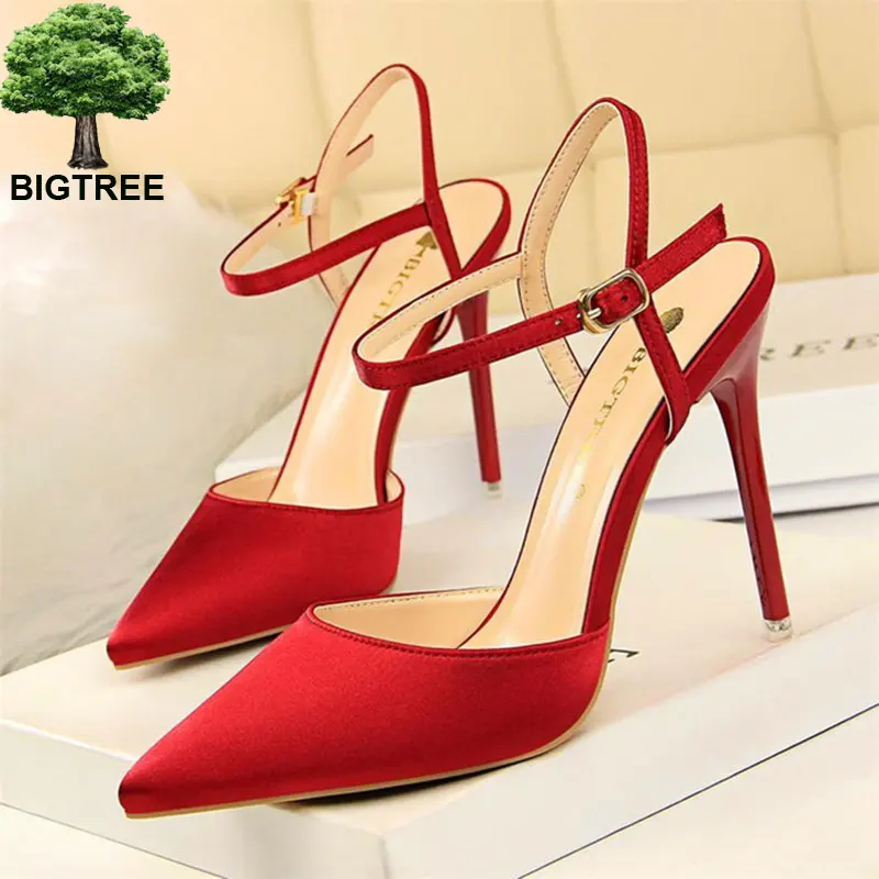 Bigtree Thin Heels Concise Women Sandals Fashion Buckle Shallow Women's High Heels Shoes Solid Silk Pointed Toe Dress Sandals
Bigtree Thin Heels Concise Women Sandals Fashion Buckle Shallow Women's High Heels Shoes Solid Silk Pointed Toe Dress Sandals