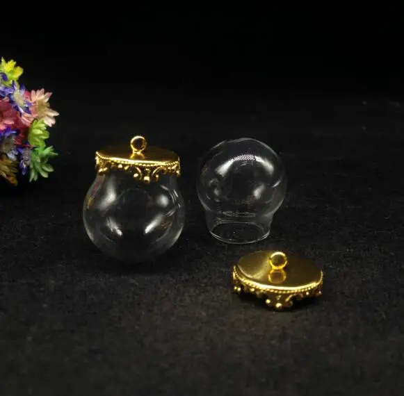 50pcss/lot 20*15mm clear glass globe gold color base cap set glass vial pendant glass bottle dome cover necklace pendant jewelry
50pcss/lot 20*15mm clear glass globe gold color base cap set glass vial pendant glass bottle dome cover necklace pendant jewelry