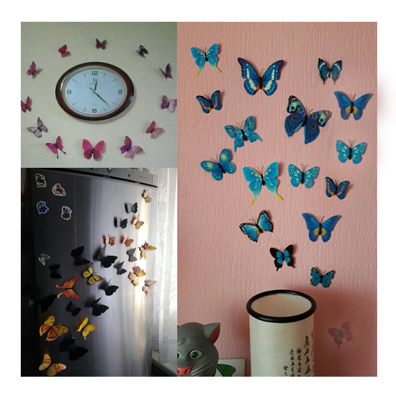 Красочные самодельные наклейки на стену в виде бабочек украшение для домашнего