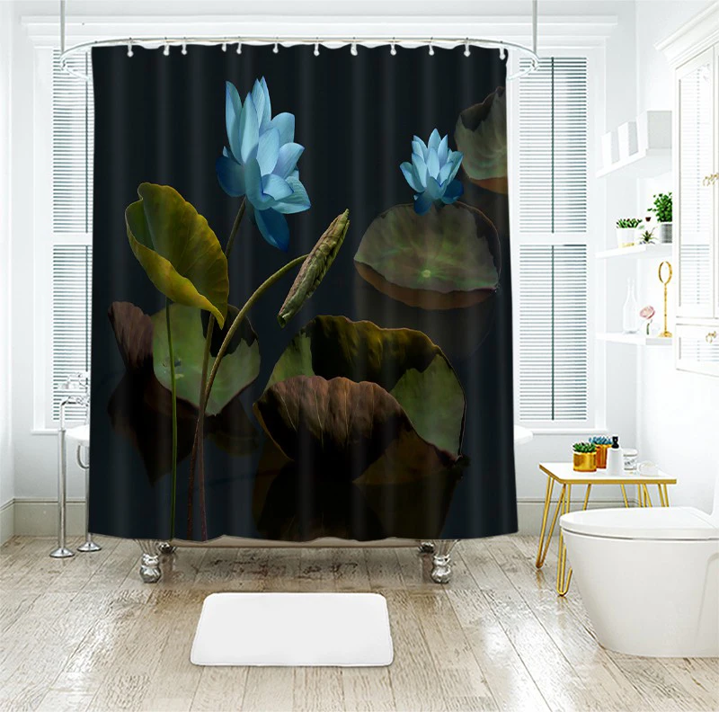 3d Lotus Leaf Blue and White Porcelain Style Shower Curtains Bathroom Curtain Thicken Waterproof Thickened Bath Curtain
3d Lotus Leaf Blue and White Porcelain Style Shower Curtains Bathroom Curtain Thicken Waterproof Thickened Bath Curtain
