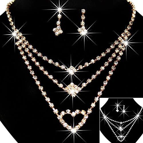 2020 New Fashion Women's Wedding Bride Love Heart Multilayer Necklace Earrings Jewelry Set Decor Accessory Gift For Women
2020 New Fashion Women's Wedding Bride Love Heart Multilayer Necklace Earrings Jewelry Set Decor Accessory Gift For Women