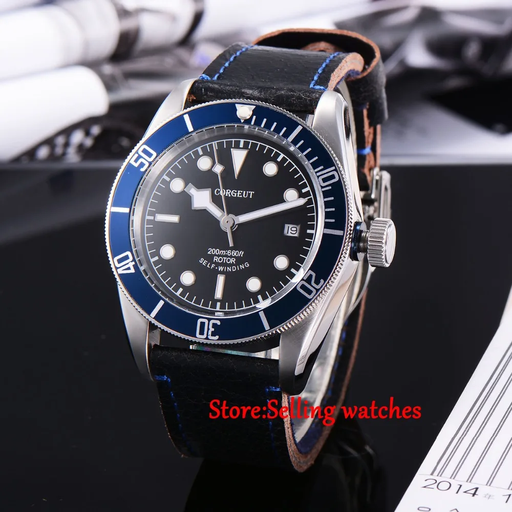41mm corgeut black dial luminous Sapphire Glass Automatic mens diving Watch C02
41mm corgeut black dial luminous Sapphire Glass Automatic mens diving Watch C02