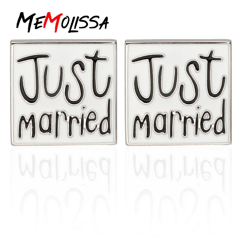 Мужские свадебные запонки MeMolissa с надписью эмалью|brand cufflinks for mens|cufflinks menscufflinks mens