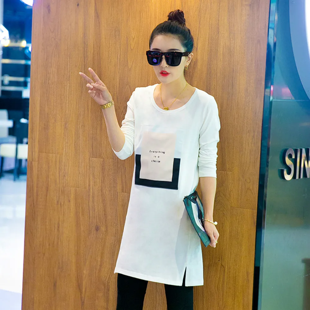 Women 's new autumn and winter Korean loose long sleeve clothing long white black letter fashion blouse shirt
Women 's new autumn and winter Korean loose long sleeve clothing long white black letter fashion blouse shirt