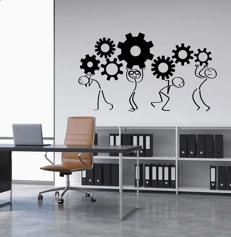 Vinyl wall applique cute cartoon man gear home office wall company wall decoration teamwork sticker BG21
Vinyl wall applique cute cartoon man gear home office wall company wall decoration teamwork sticker BG21
