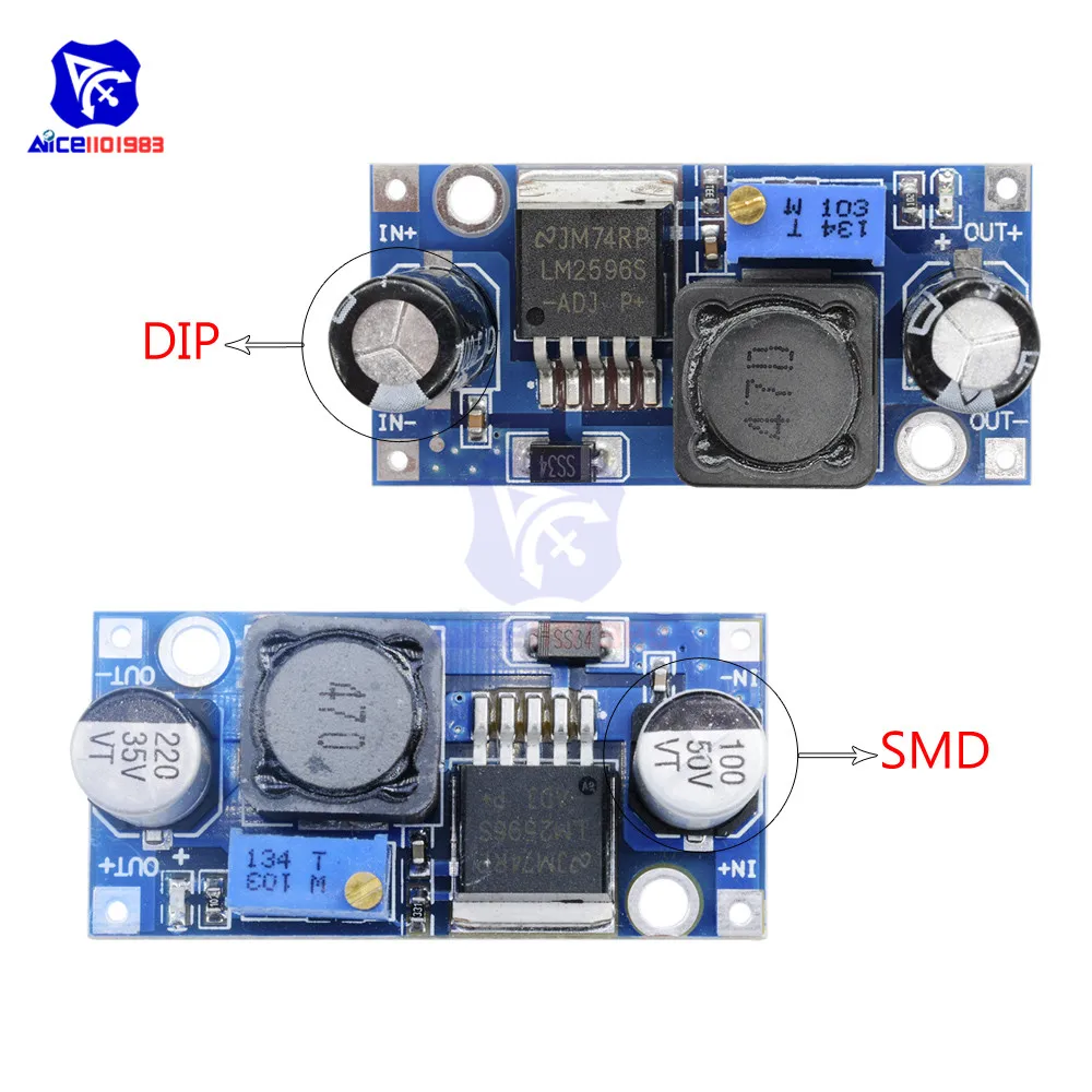 Diymore LM2596 DIP/SMD DC понижающий преобразователь модуль питания Выход 4 35 В 1 23 30 в 3A