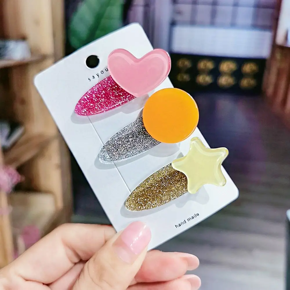 3Pcs/set Colorful Women Hair Clip Sequins Side Clip Acrylic Geometric Heart Star Shape Hairpin Girls Hair Accessories
3Pcs/set Colorful Women Hair Clip Sequins Side Clip Acrylic Geometric Heart Star Shape Hairpin Girls Hair Accessories