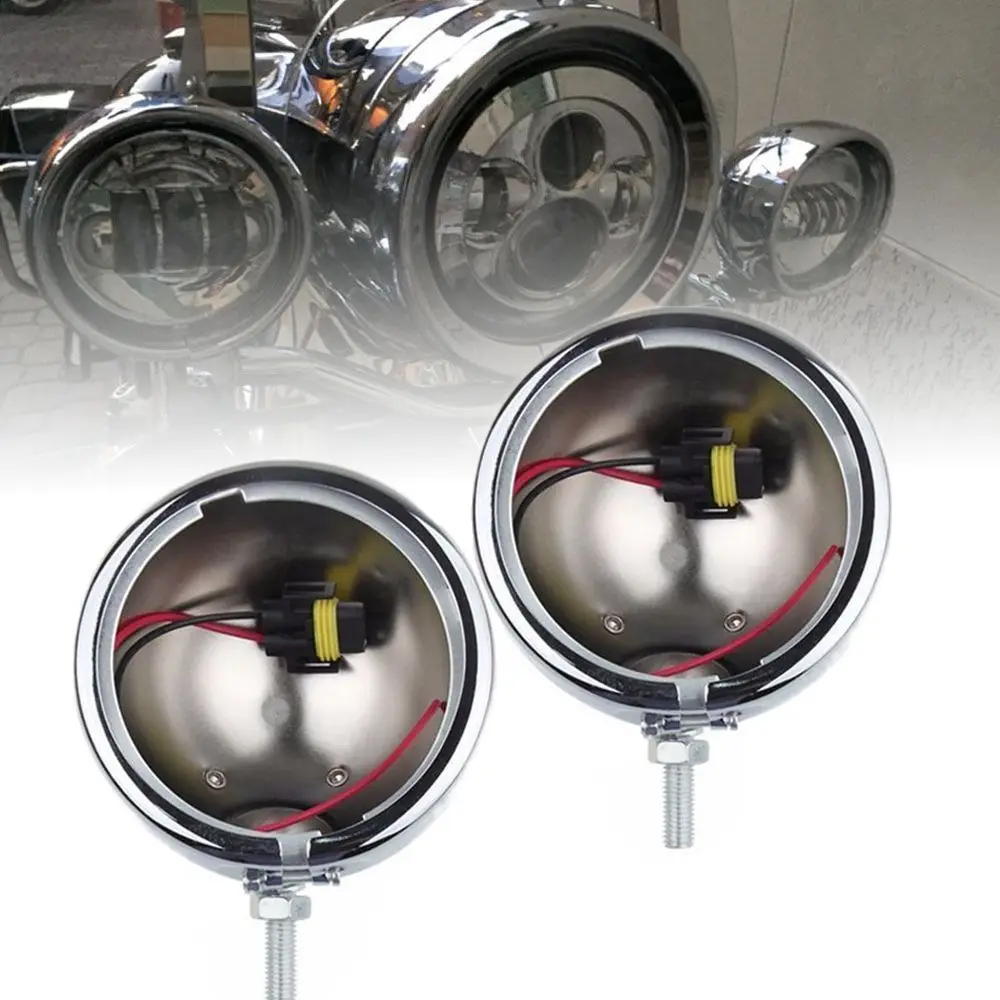 4.5 Inch Round LED Fog Light Housing 4 1/2'' Motorcycle Passing Lights Mounting Bracket For Harley Softail
4.5 Inch Round LED Fog Light Housing 4 1/2'' Motorcycle Passing Lights Mounting Bracket For Harley Softail