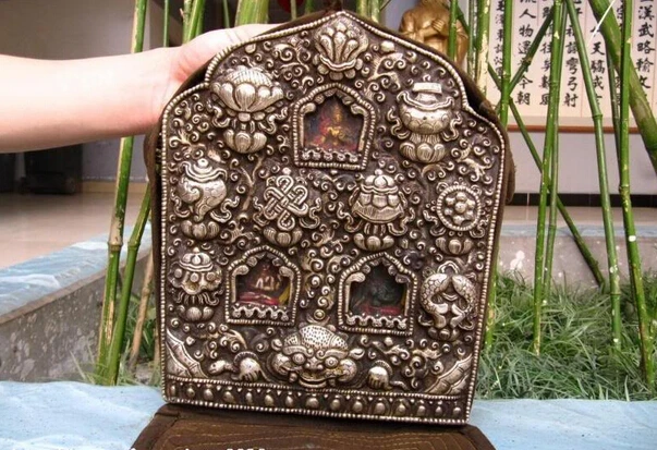 song voge gem S1077 9 Tibet Copper Bronze Silver Eight Treasures Buddhism TangKa thangka Shrine
song voge gem S1077 9 Tibet Copper Bronze Silver Eight Treasures Buddhism TangKa thangka Shrine