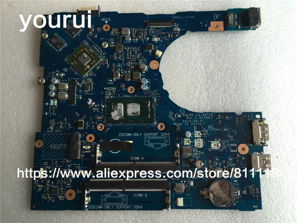 Yourui для материнская плата для ноутбука DELL inspiron 14 5468 5468D SR2ZV i7-7500U Процессор 9DT3W 09DT3W CN-09DT3W BAL60 LA-D871P
Yourui для материнская плата для ноутбука DELL inspiron 14 5468 5468D SR2ZV i7-7500U Процессор 9DT3W 09DT3W CN-09DT3W BAL60 LA-D871P