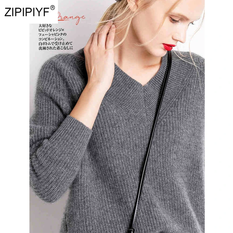 2019 Warm Winter Women Sweaters High Quality thick Pullovers v-neck Solid long sleeve Sweater Knitted Tops sweater AB006
2019 Warm Winter Women Sweaters High Quality thick Pullovers v-neck Solid long sleeve Sweater Knitted Tops sweater AB006
