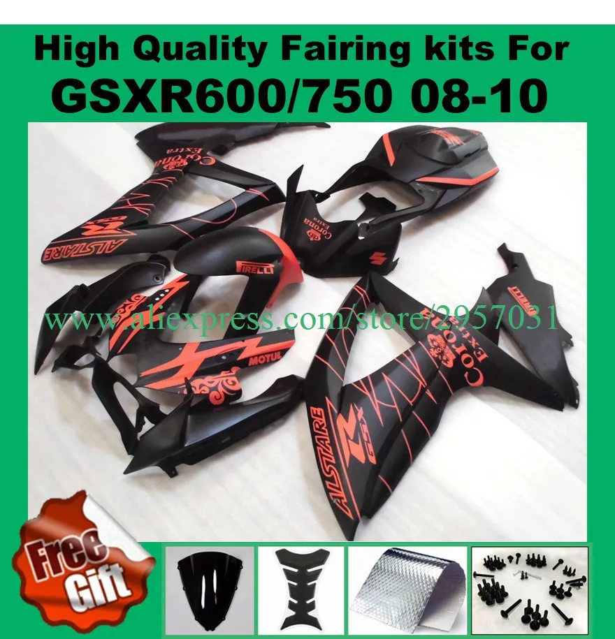 Injection Fairing kit for K8 K9 GSXR600 08 09 10 GSXR750 2008 2009 2010 SUZUKI GSX-R600 GSX-R750 Fairings body black red #6233
Injection Fairing kit for K8 K9 GSXR600 08 09 10 GSXR750 2008 2009 2010 SUZUKI GSX-R600 GSX-R750 Fairings body black red #6233