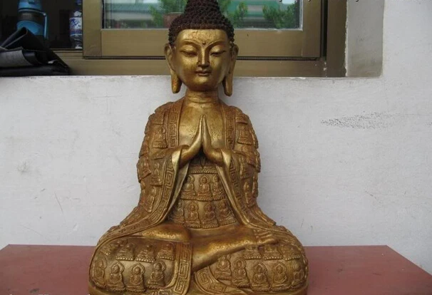 40CM Chinese Buddhism Copper bronze gild Tathagata Amitabha Sakyamuni buddha statue
40CM Chinese Buddhism Copper bronze gild Tathagata Amitabha Sakyamuni buddha statue
