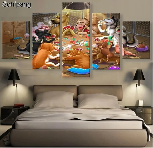 Classic Poker Dogs Canvas Painting Wall Art Prints Home Decor Eat Picture 5 Panels For Linving No Frame
Classic Poker Dogs Canvas Painting Wall Art Prints Home Decor Eat Picture 5 Panels For Linving No Frame