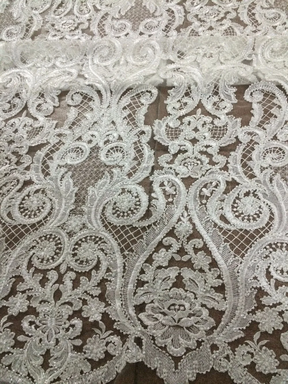 African lace fabric for wedding dress high quality z-han112950 Nigerian french tulle lace fabric with beads
African lace fabric for wedding dress high quality z-han112950 Nigerian french tulle lace fabric with beads