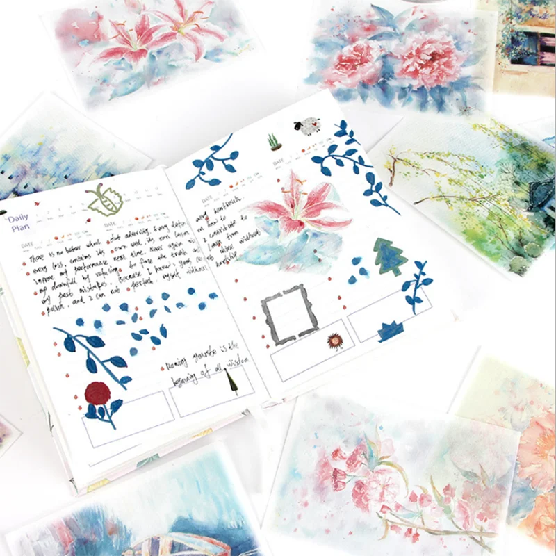 4pcs / Bag Watercolor Painting And Paper Art Back Sticker Decorative Washi Sticker Diary Stationery Scrapbooking Stick Label
4pcs / Bag Watercolor Painting And Paper Art Back Sticker Decorative Washi Sticker Diary Stationery Scrapbooking Stick Label