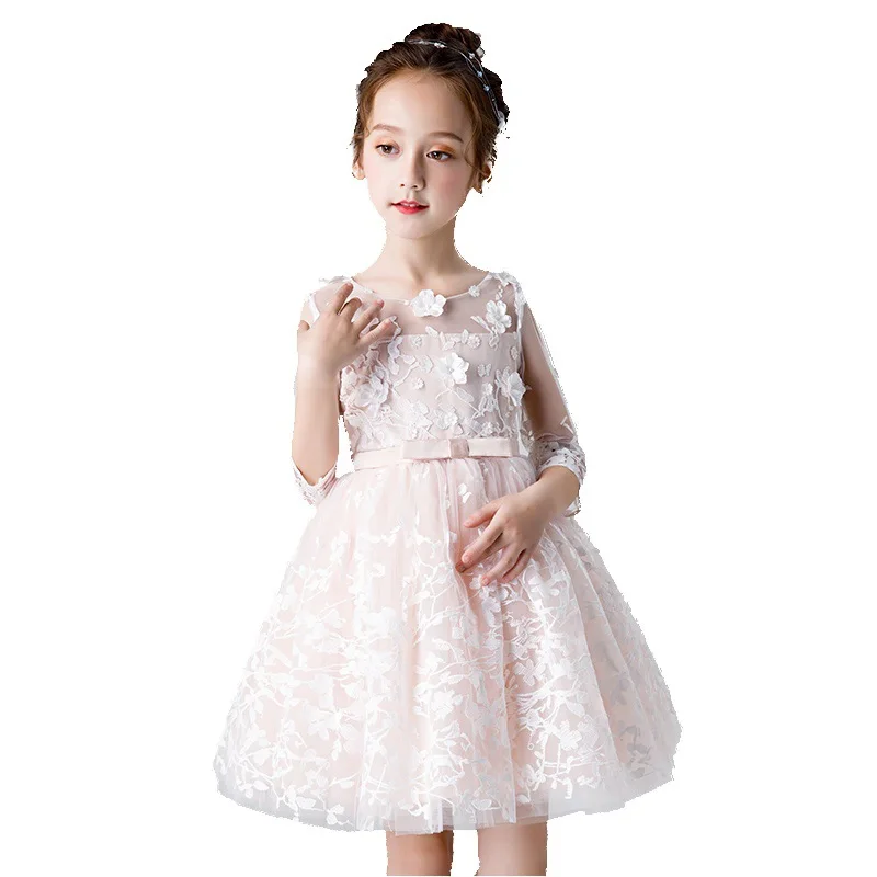 Embroidery Holy Communion Dress Ball Gown Tulle Girls Formal Dress Half Sleeve Knee Length Flower Girl Dresses B439
Embroidery Holy Communion Dress Ball Gown Tulle Girls Formal Dress Half Sleeve Knee Length Flower Girl Dresses B439