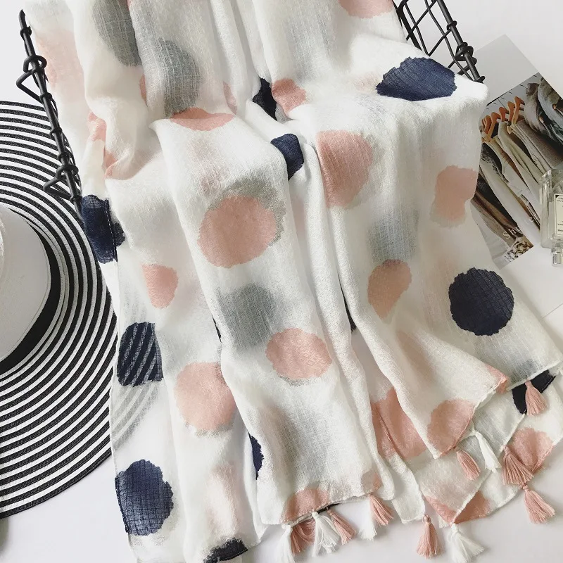 Fashion Newest Women Big Spot Dot Print Tassel Scarf Long Cotton Dot Muffler Shawls Wrap Hijab 10pcs/lot
Fashion Newest Women Big Spot Dot Print Tassel Scarf Long Cotton Dot Muffler Shawls Wrap Hijab 10pcs/lot