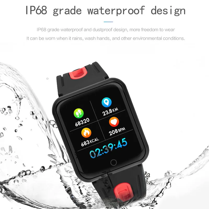 AMYNIKEER товары для спорта часы P68 smart watch IP68 Водонепроницаемый Фитнес Браслет фитнес