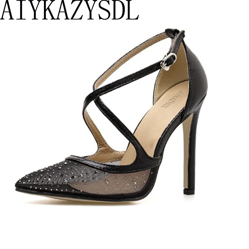 AIYKAZYSDL Elegant Women High Heel Pumps Cross-tied Strap Crystal Heels Cut Out Rhinestone Buckle Stilettos Wedding Shoes Silver
AIYKAZYSDL Elegant Women High Heel Pumps Cross-tied Strap Crystal Heels Cut Out Rhinestone Buckle Stilettos Wedding Shoes Silver