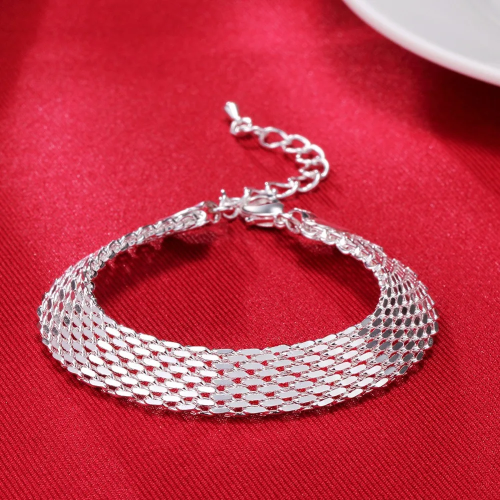 Silver 925 Bracelets Women Fashion Jewelry Link Chain Sterling Silver Bangle Bracelet Femme Pulseira Best Friends Gifts
Silver 925 Bracelets Women Fashion Jewelry Link Chain Sterling Silver Bangle Bracelet Femme Pulseira Best Friends Gifts
