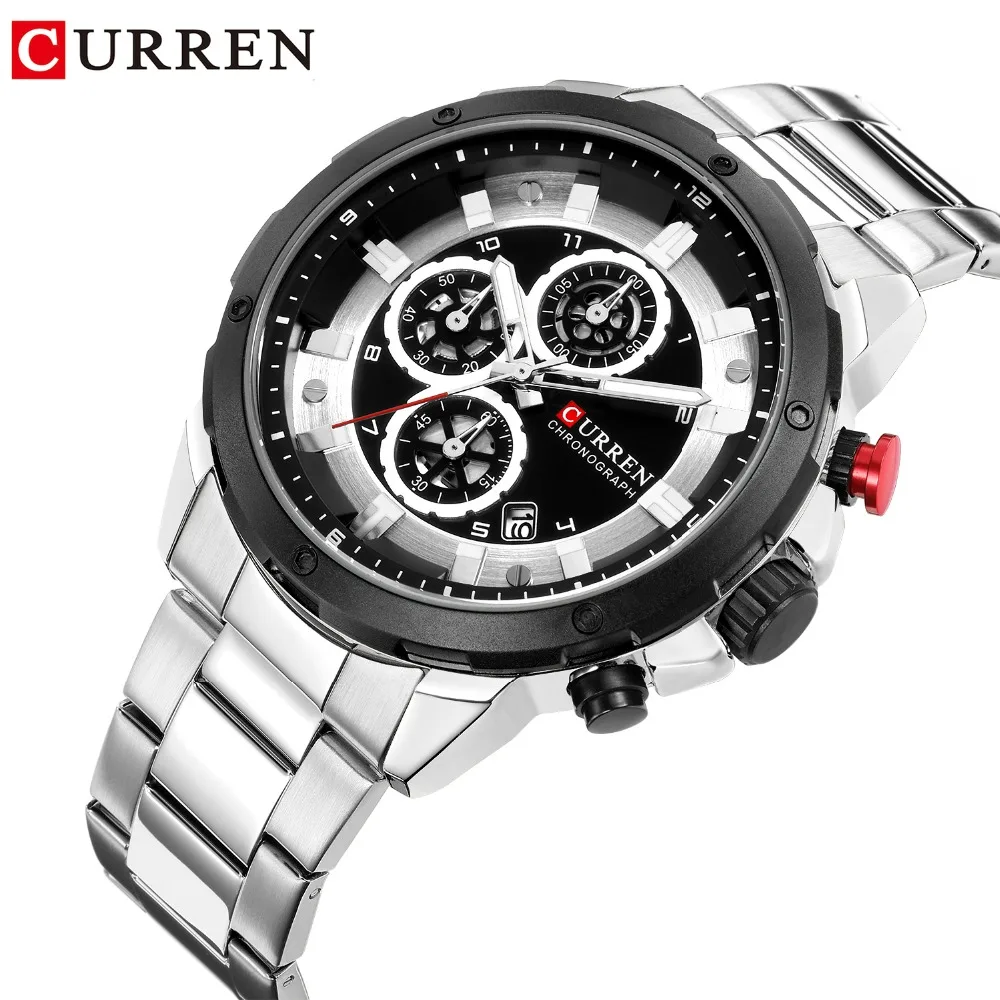 CURREN Watch Men Silver Luxury Quartz Steel Sport Watch Top Brand Luxury Chronograph Clock Waterproof Watch Luxury Wristwatches
CURREN Watch Men Silver Luxury Quartz Steel Sport Watch Top Brand Luxury Chronograph Clock Waterproof Watch Luxury Wristwatches