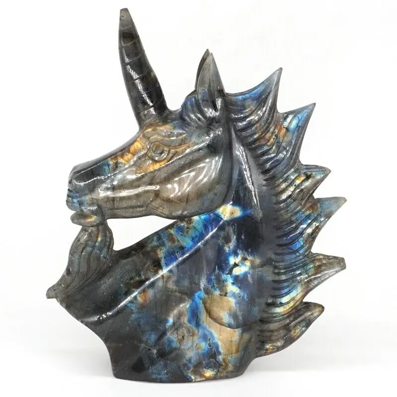 Unicorn Figurine Natural Gemstone Labradorite Stone Craft Healing Crystal Statue Home Decor 5.66"
Unicorn Figurine Natural Gemstone Labradorite Stone Craft Healing Crystal Statue Home Decor 5.66"