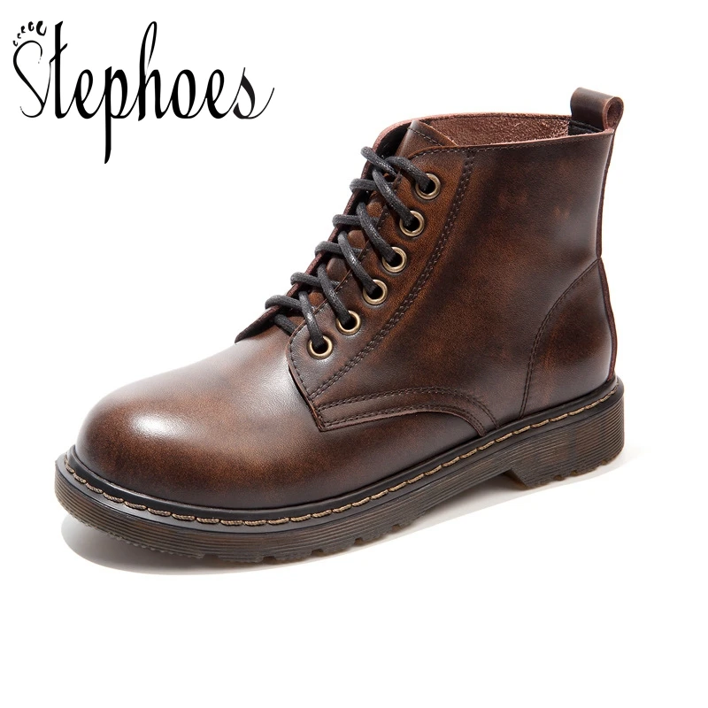 Stephoes Luxury Brand New Women Fashion Ankle Boots Autumn Winter Warm Short Boots Genuine Leather Retro Boots Botas Mujer
Stephoes Luxury Brand New Women Fashion Ankle Boots Autumn Winter Warm Short Boots Genuine Leather Retro Boots Botas Mujer