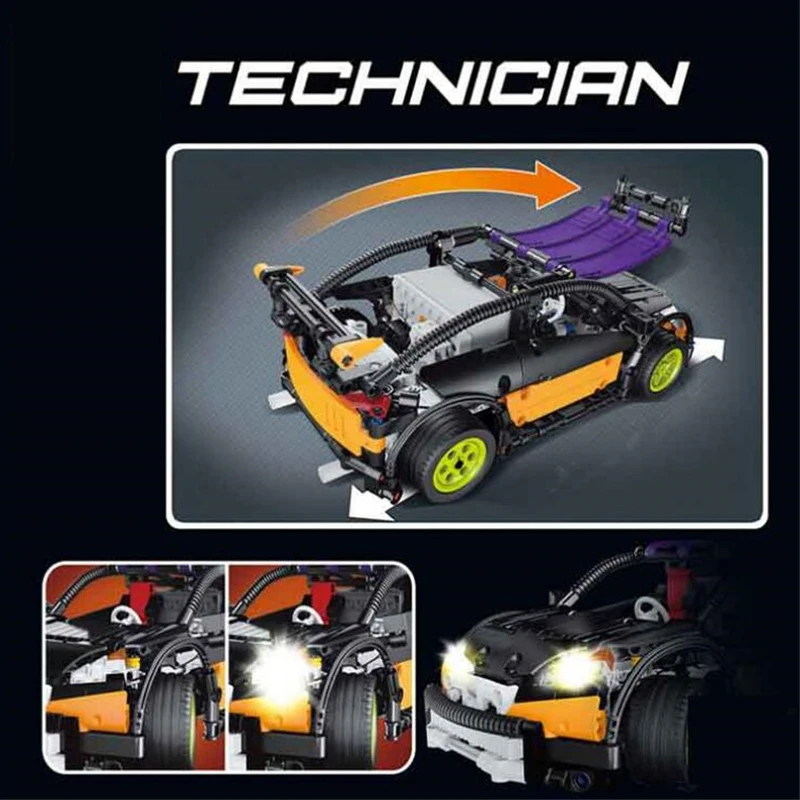 20053 Technic серии хэтчбек тип RC пульт дистанционного управления автомобиль MOC-6604