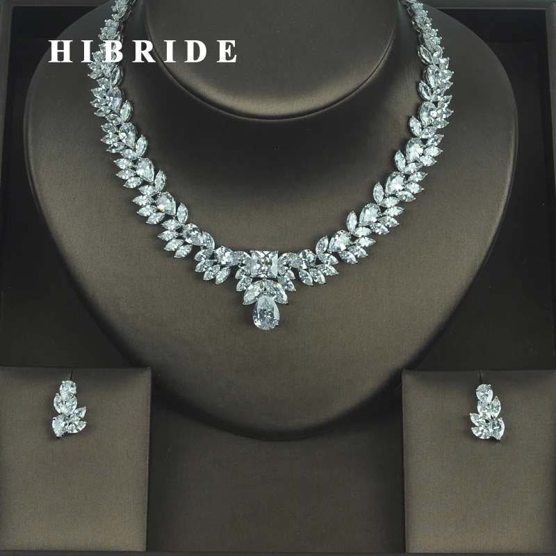 HIBRIDE New Design Sparkling Full Cubic Zirconia Jewelry Sets For Women Earring Necklace Set Female Gift Dress Accessories N-327
HIBRIDE New Design Sparkling Full Cubic Zirconia Jewelry Sets For Women Earring Necklace Set Female Gift Dress Accessories N-327