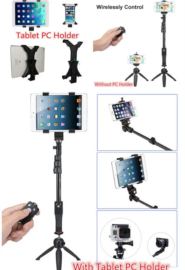 YUNTENG 1288 Tripod+Bluetooth Remote Shutter Stick Self Monopod+Tabletop Stand Holder For Galaxy S 9 Note 8 For Pad MINI Tab 2/3
YUNTENG 1288 Tripod+Bluetooth Remote Shutter Stick Self Monopod+Tabletop Stand Holder For Galaxy S 9 Note 8 For Pad MINI Tab 2/3